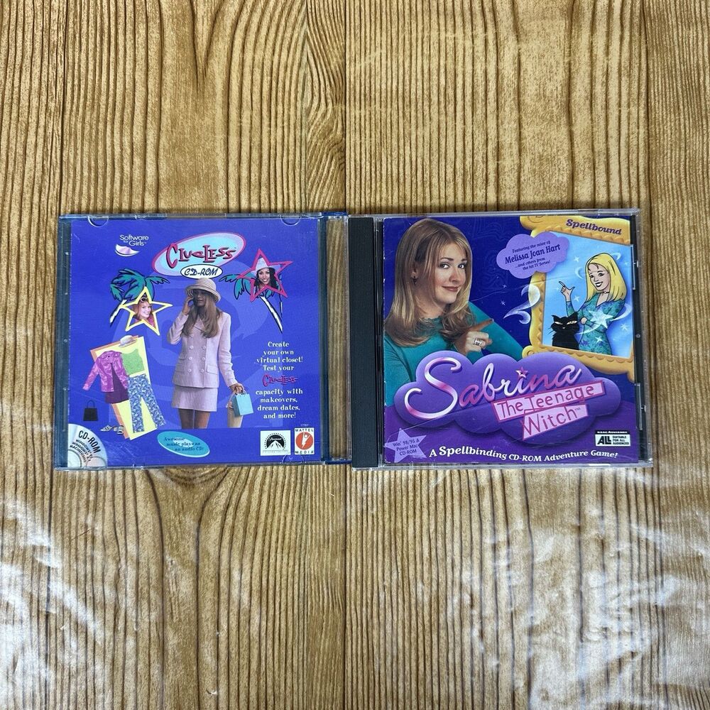 Vintage 1997 Mattel Clueless CD Rom Sabrina Teenage Witch Game Windows PC Mac‎